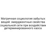Матричная социология забытых вещей: эмерджентные свойства социальной сети при воздействии детерминированного хаоса
